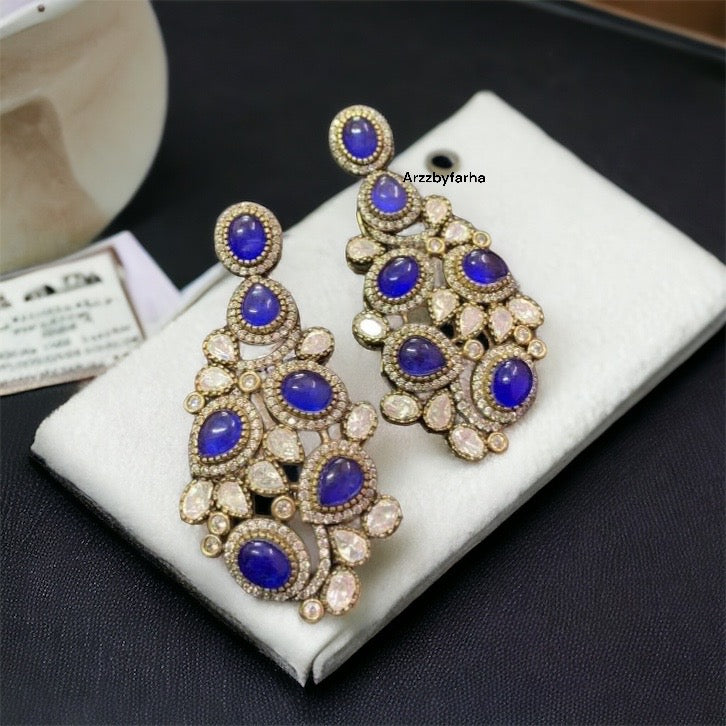 Celeb Inspired Statement Blue Earrings