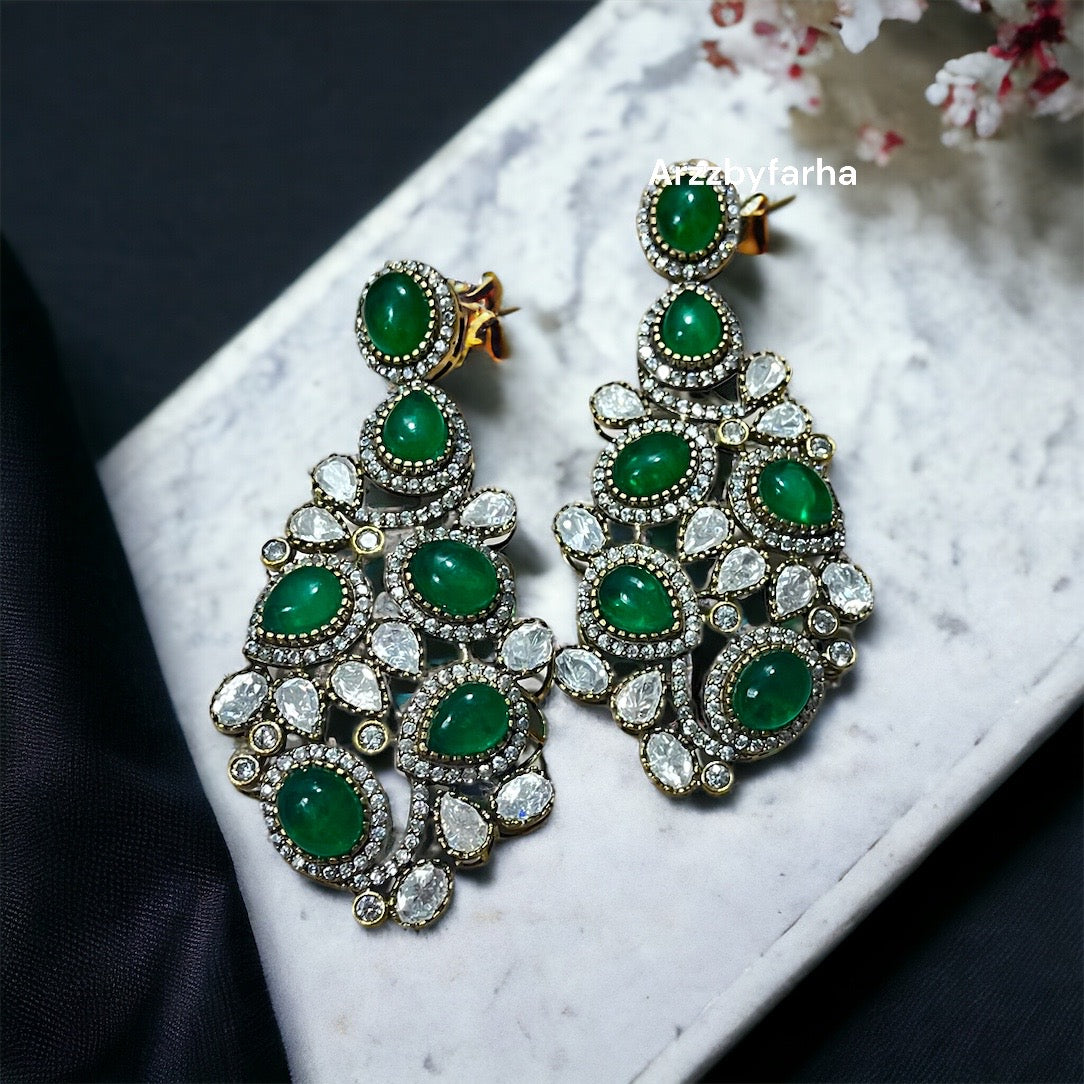 Celeb Inspired Statement Green Earrings
