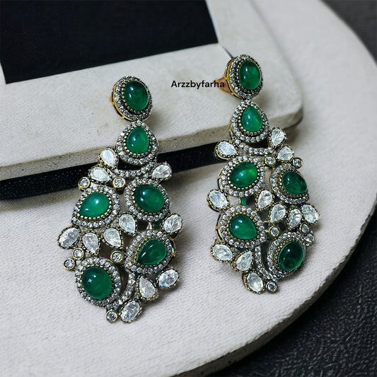 Celeb Inspired Statement Green Earrings