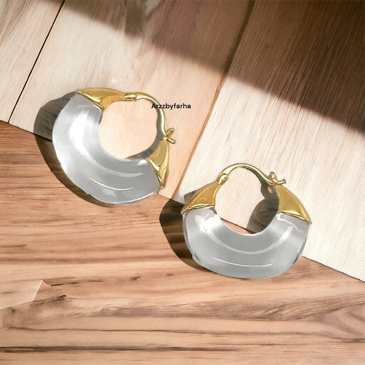 Luxe Resin Clear Hoop Earrings