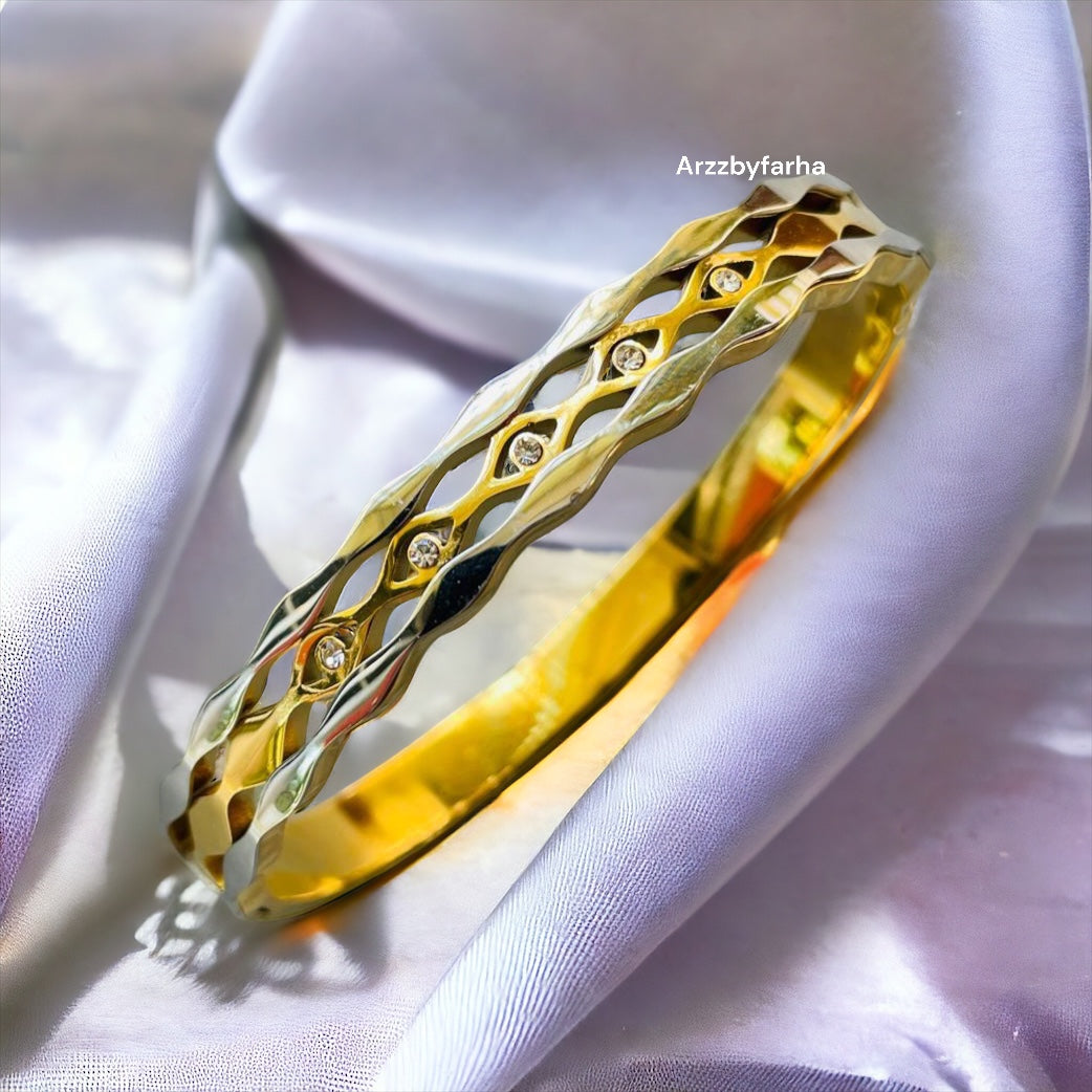 Dual Tone Cuff Bracelet