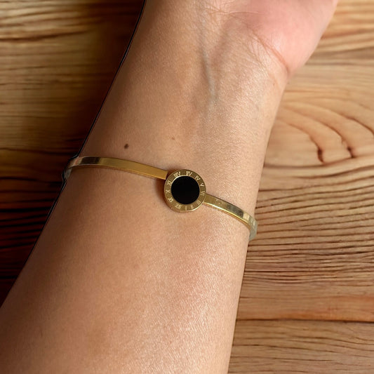 Roman Black Cuff Bracelet