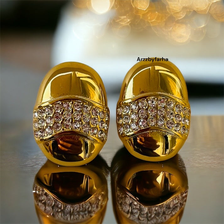 AD Studded Gold Studs Earring