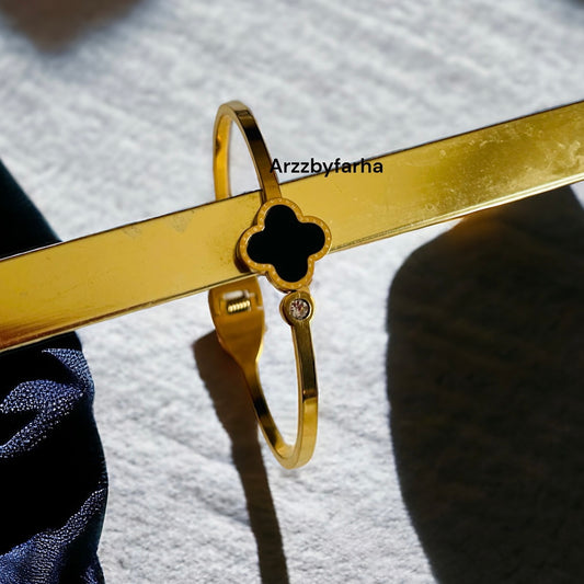 Black Clover Cuff Bracelet