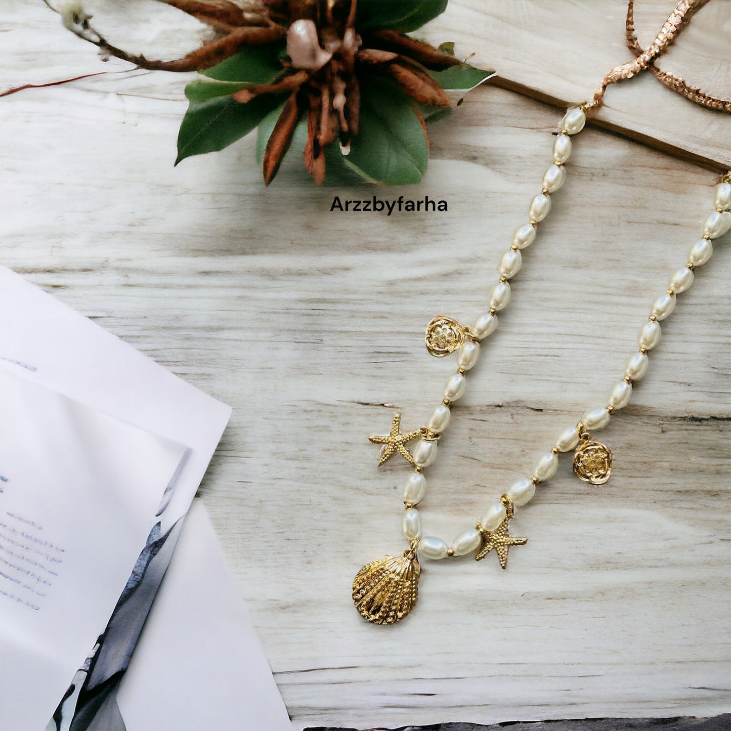 Sea Shell Pearl Necklace