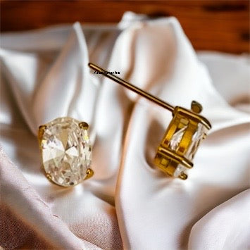 Crystal Oval Shape Studs Earring