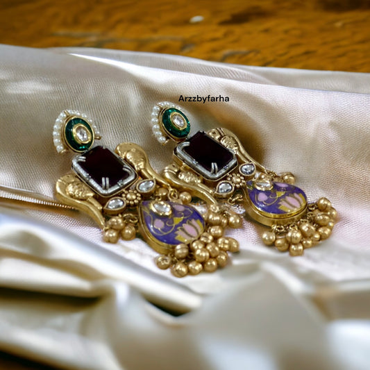 Dual Tone Lavender Earrings