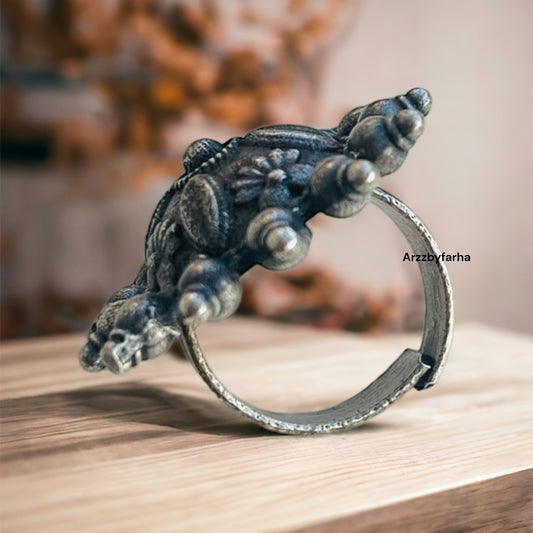 Oxidised Silver Finger Ring