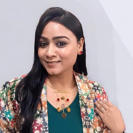 Multicolor Stone Hasli Necklace Set