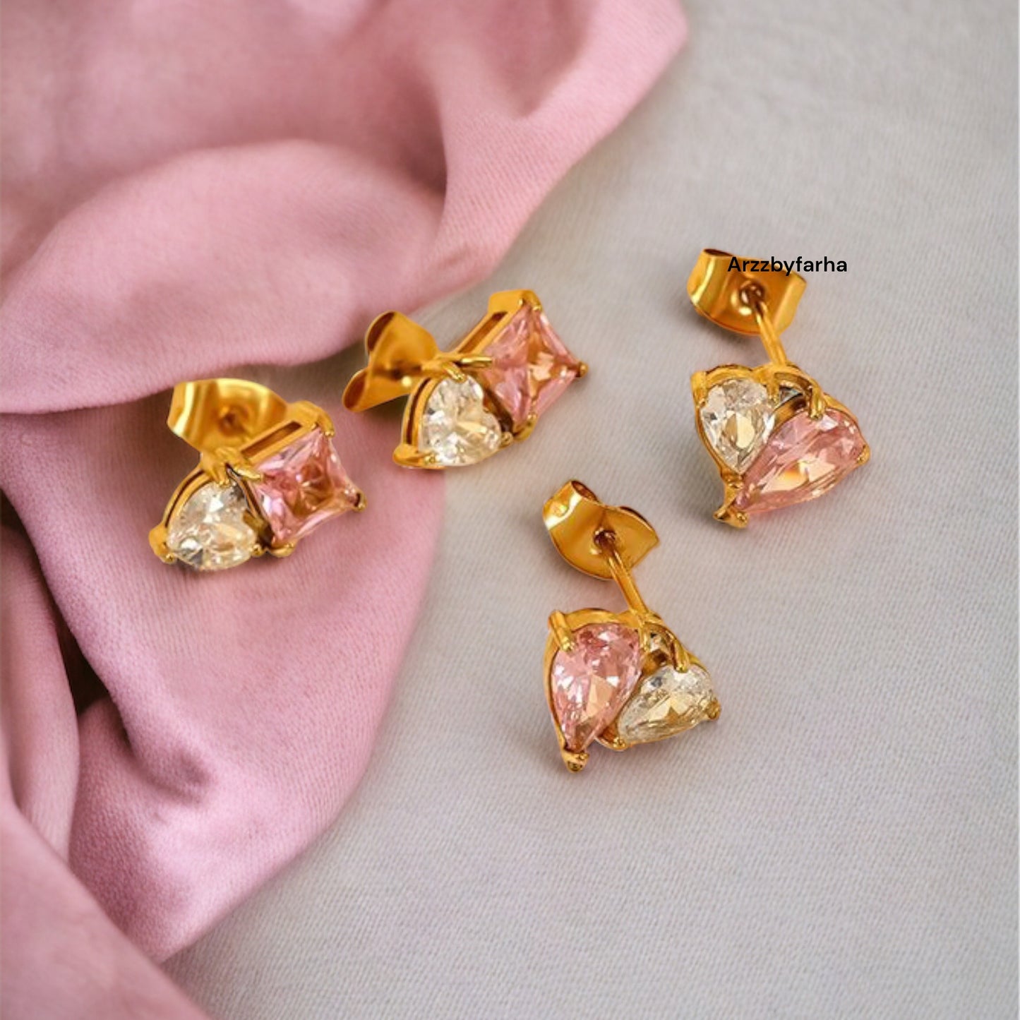 Luxe Pink Crystal Stone Earrings