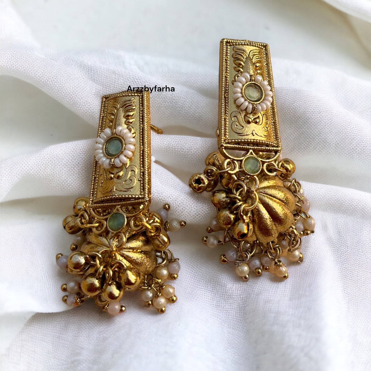 Gold Polish Pinteresty Jhumka Earrings