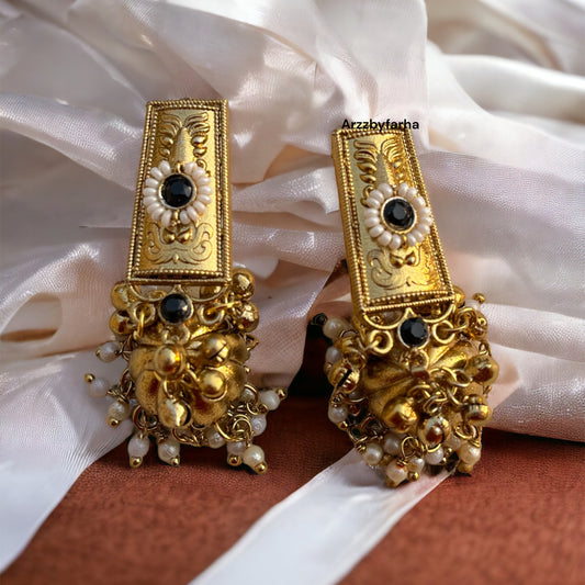 Gold Polish Pinteresty Jhumka Earrings