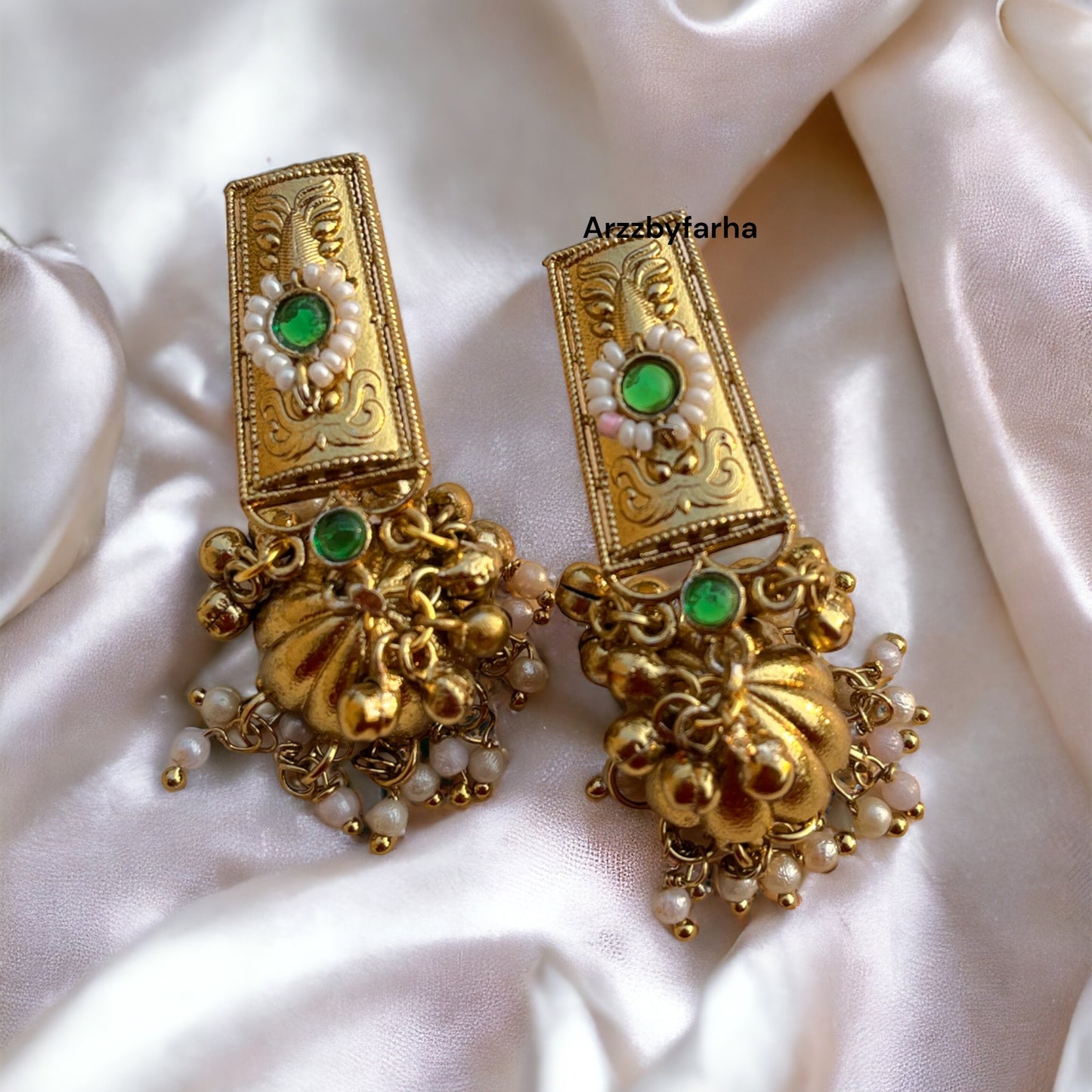 Gold Polish Pinteresty Jhumka Earrings