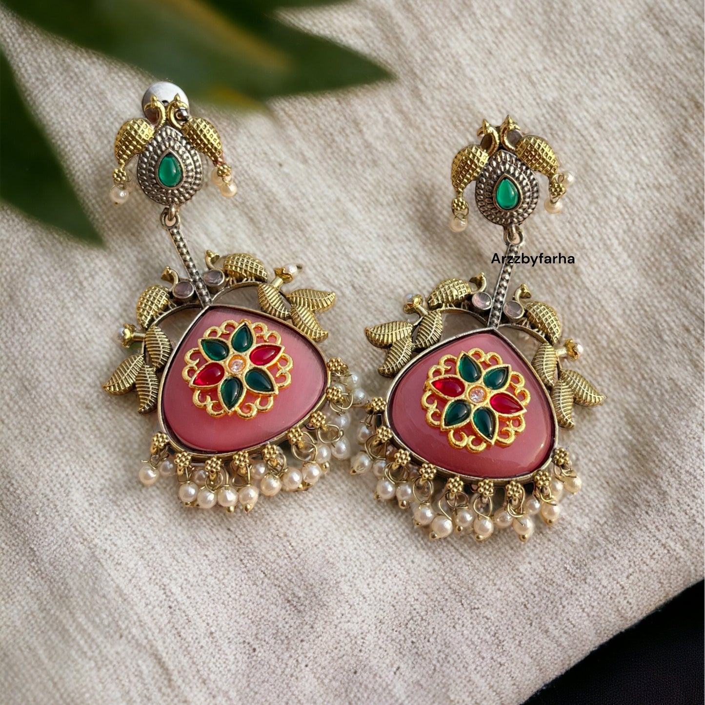 Dual Tone Pink Earrings