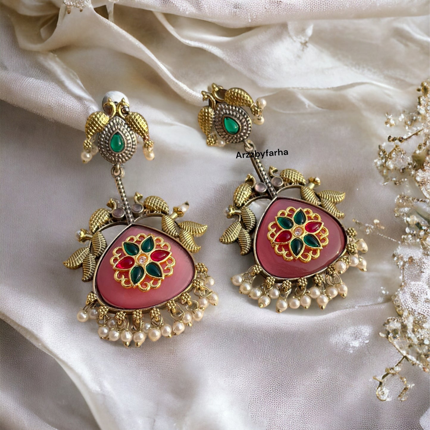Dual Tone Pink Earrings