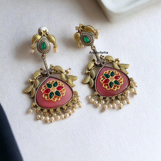 Dual Tone Pink Earrings