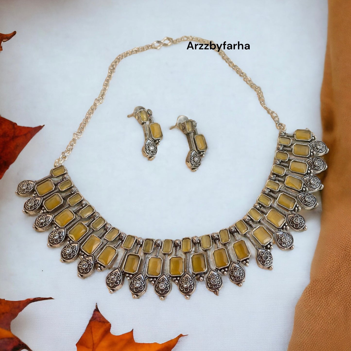 Yellow Choker Necklace Set