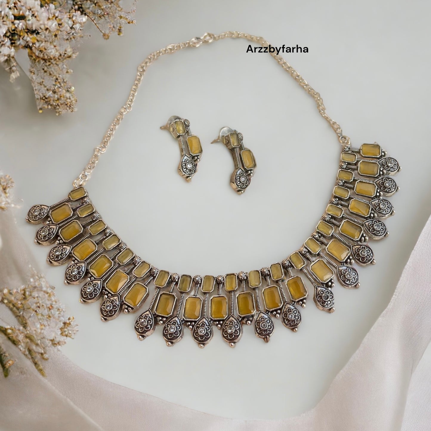 Yellow Choker Necklace Set