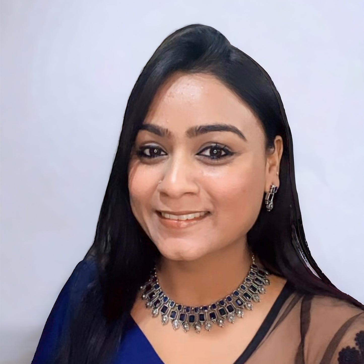 Royal Blue Choker Necklace Set