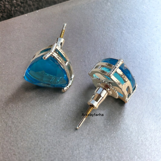 AD Blue Stone Studs Earring