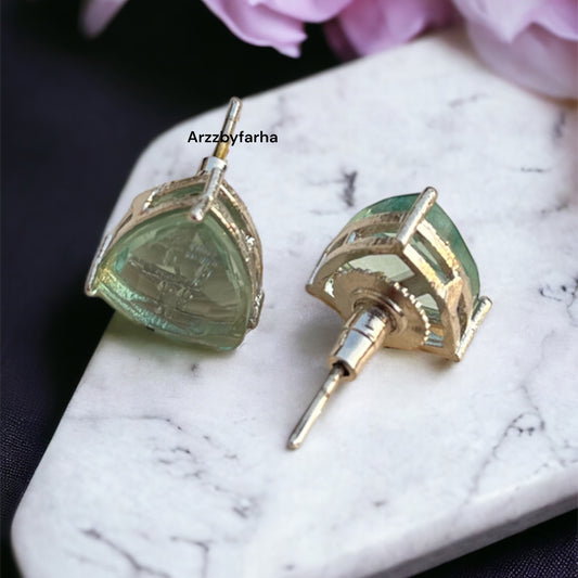 AD Mint Stone Studs Earring