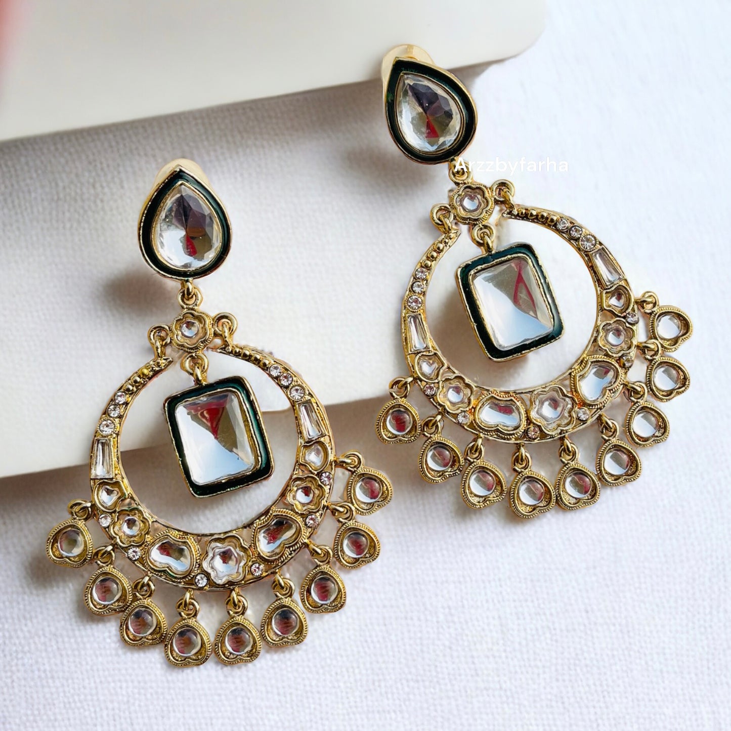 Alia Bhatt Inspired Kundan Chandbali Earrings