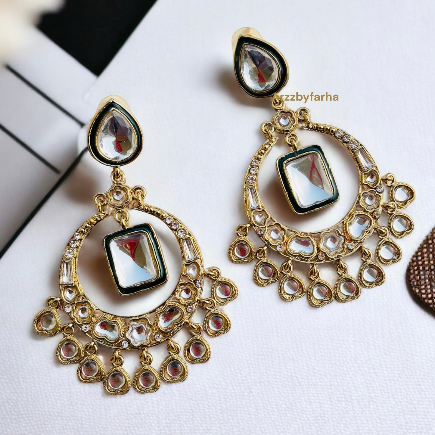 Alia Bhatt Inspired Kundan Chandbali Earrings