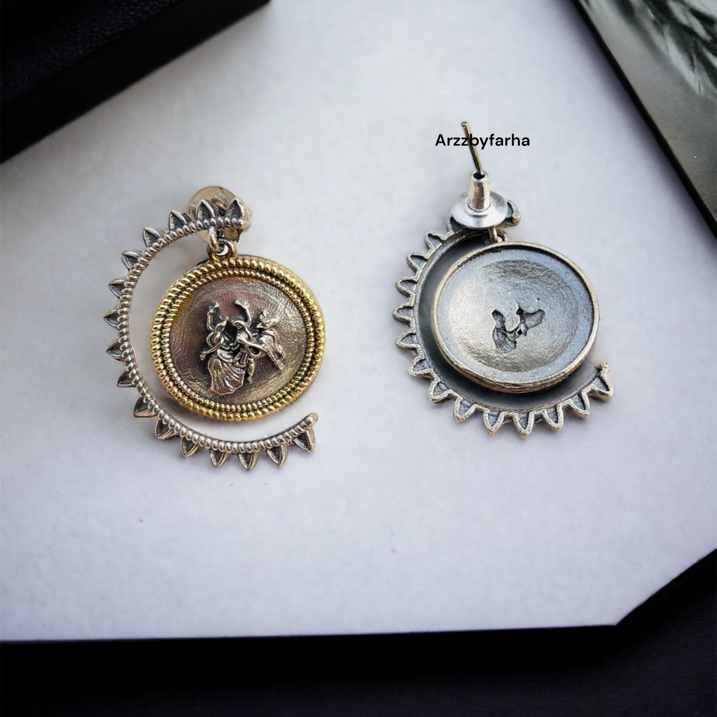 Dual Tone Studs Earrings