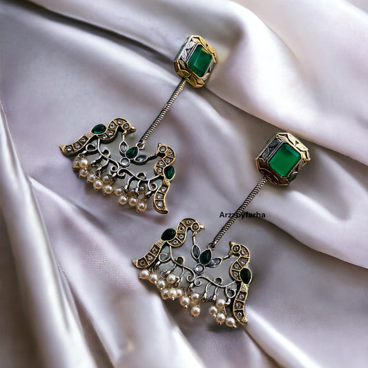 Dual Tone Bird Earrings