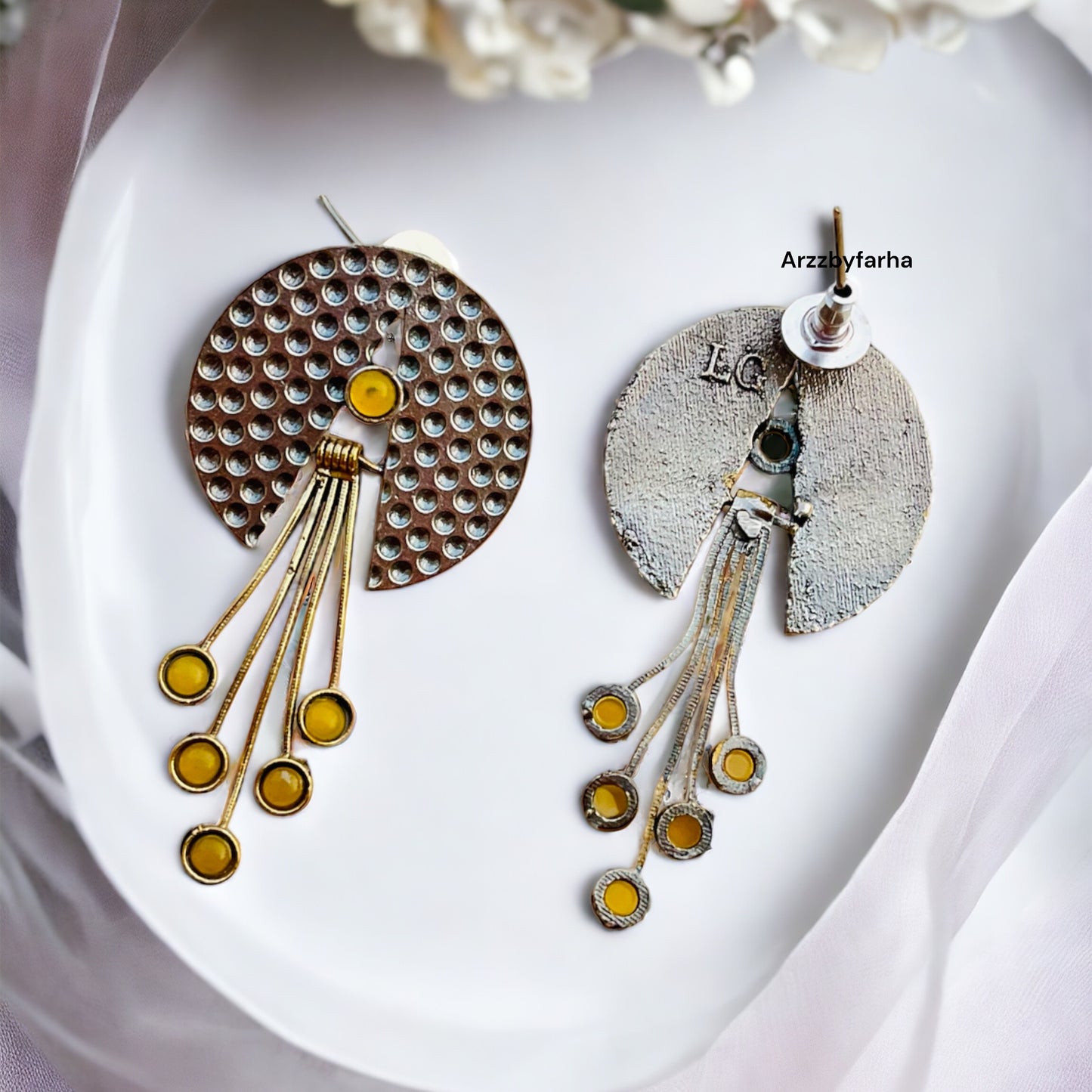Hanging Stone Studs Earring