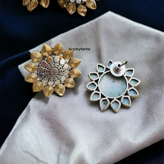 Dual Tone Studs Earrings