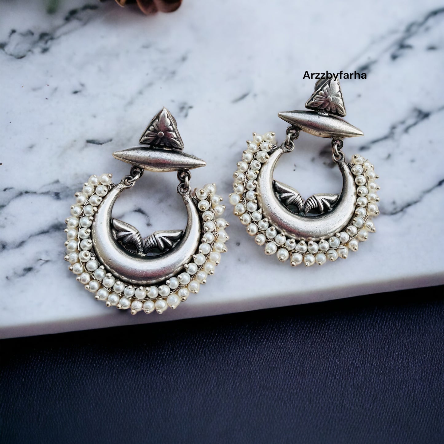 Silver Chandbali Earrings