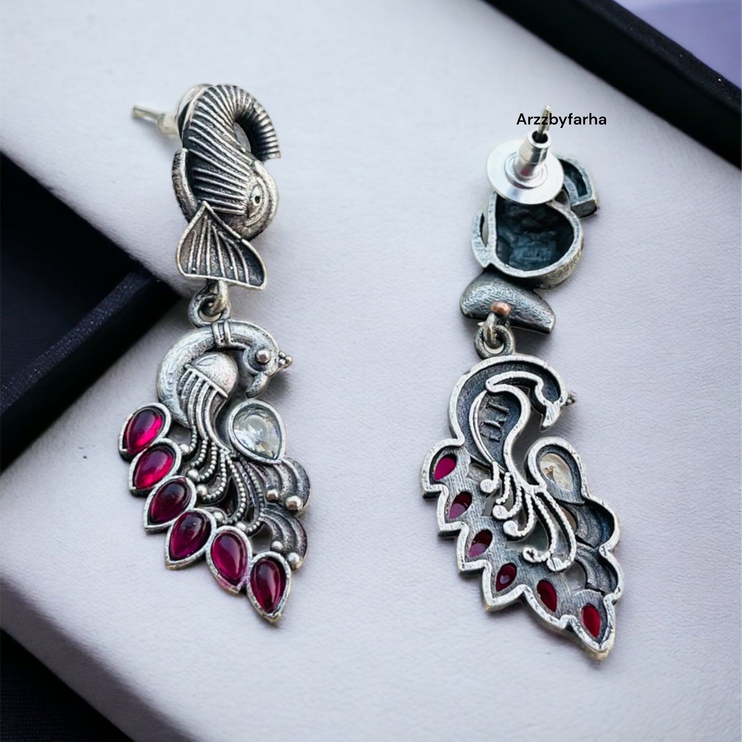 Ruby Pink Stone Earring