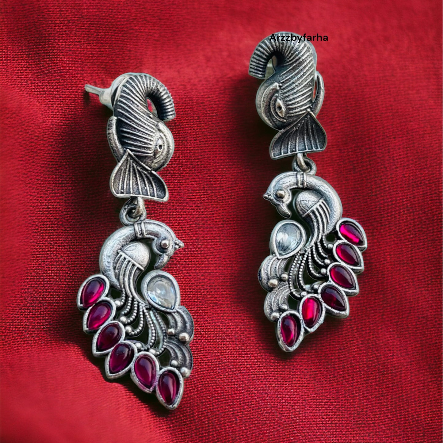 Ruby Pink Stone Earring