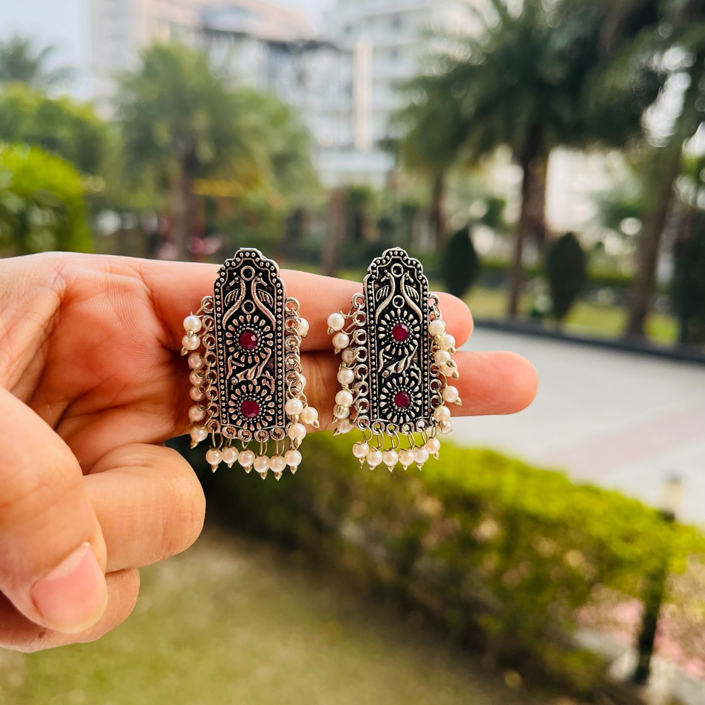 Pink Stone Earring