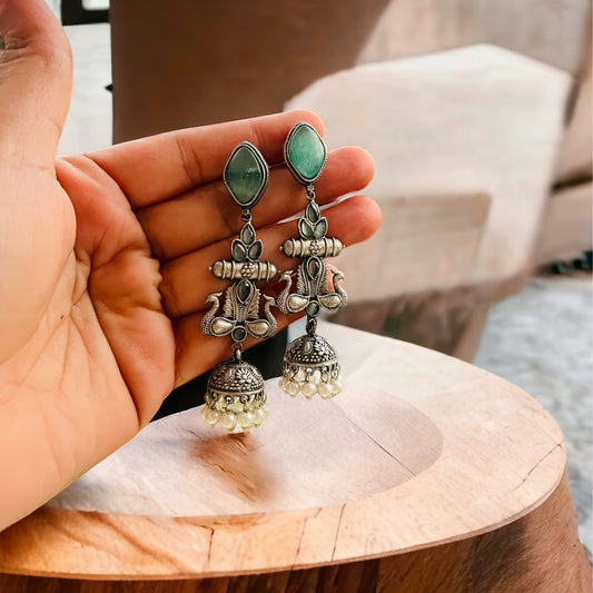 Peacock Drop Jhumki Earring