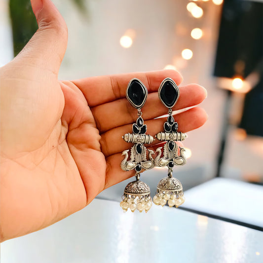 Peacock Drop Jhumki Earring