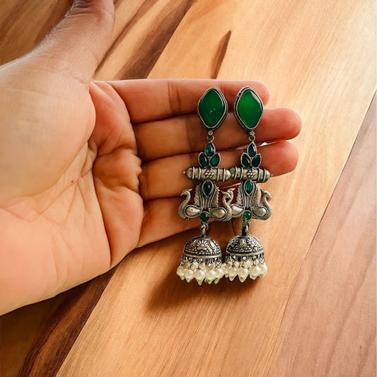 Peacock Drop Jhumki Earring