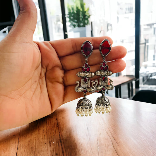 Peacock Drop Jhumki Earring