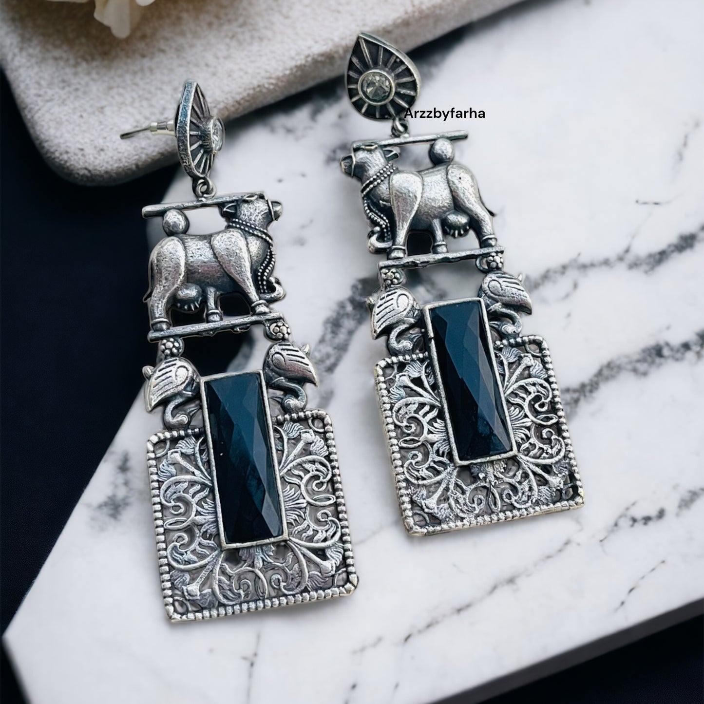 Black Nandi Drop Earring