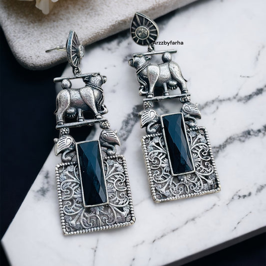 Black Nandi Drop Earring