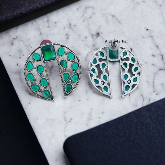Green Stone Studs Earring