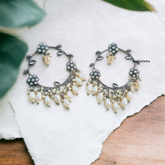 Silver Designer Hoop Earrings