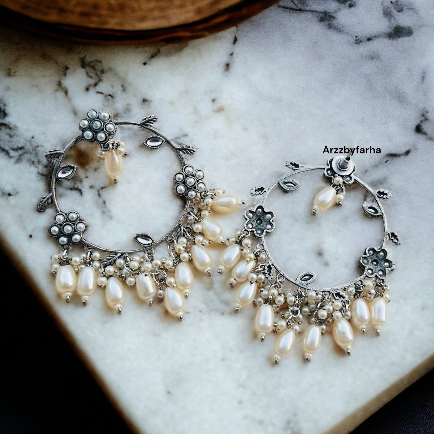 Silver Designer Hoop Earrings
