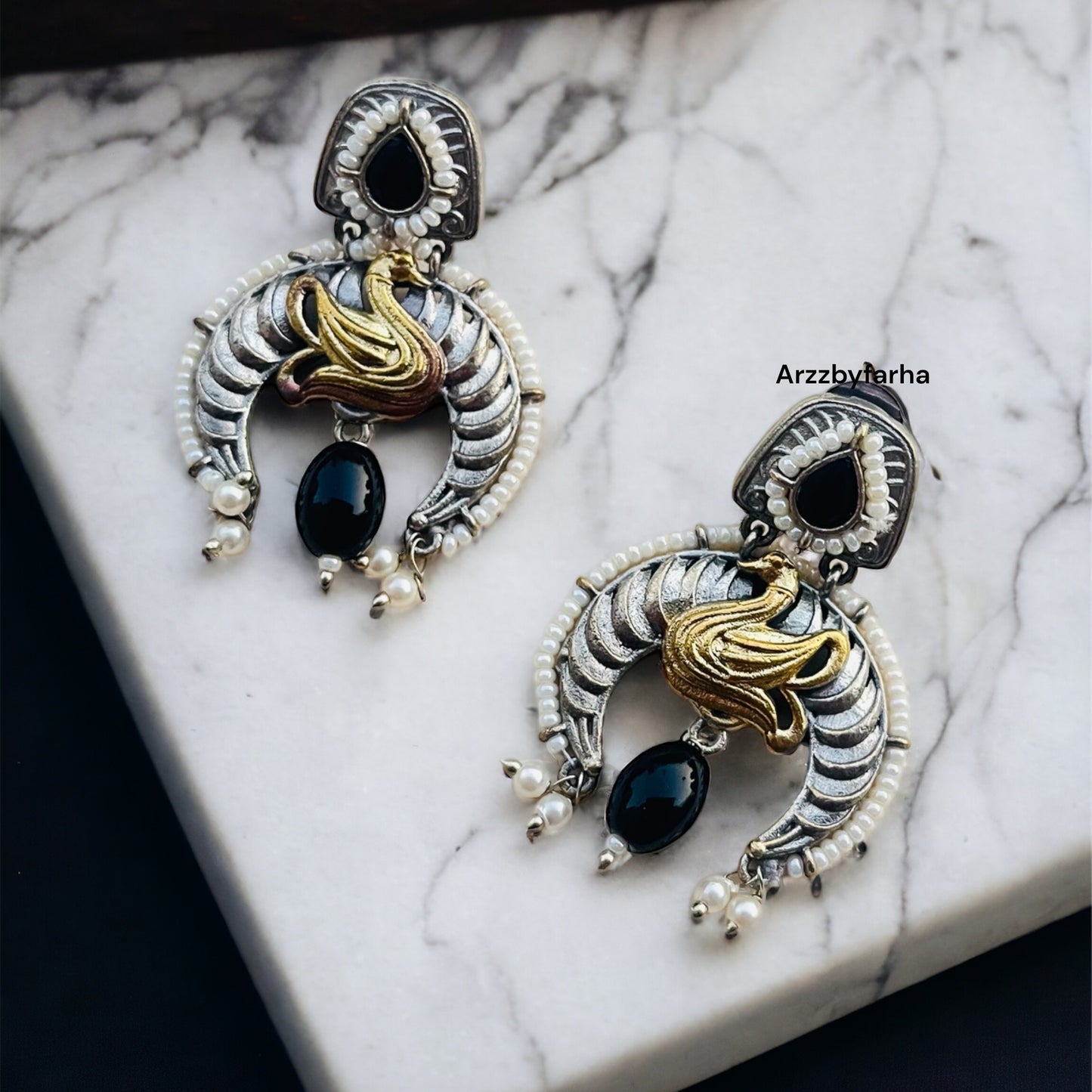 Dual Tone Chandbali Earring