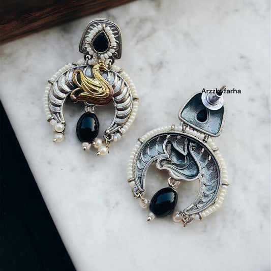 Dual Tone Chandbali Earring