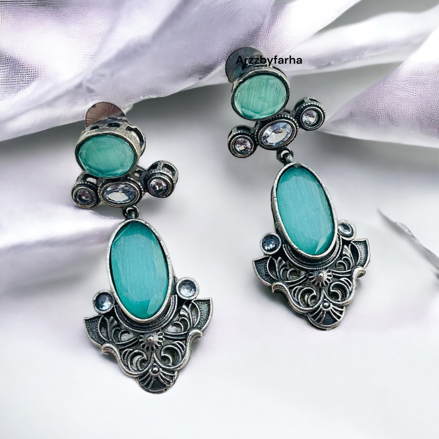 Sea Green Stone Drop Earring