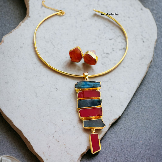 Multicolor MOP Hasli Necklace Set