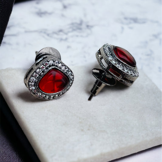 Antique Polish Red Studs Earring