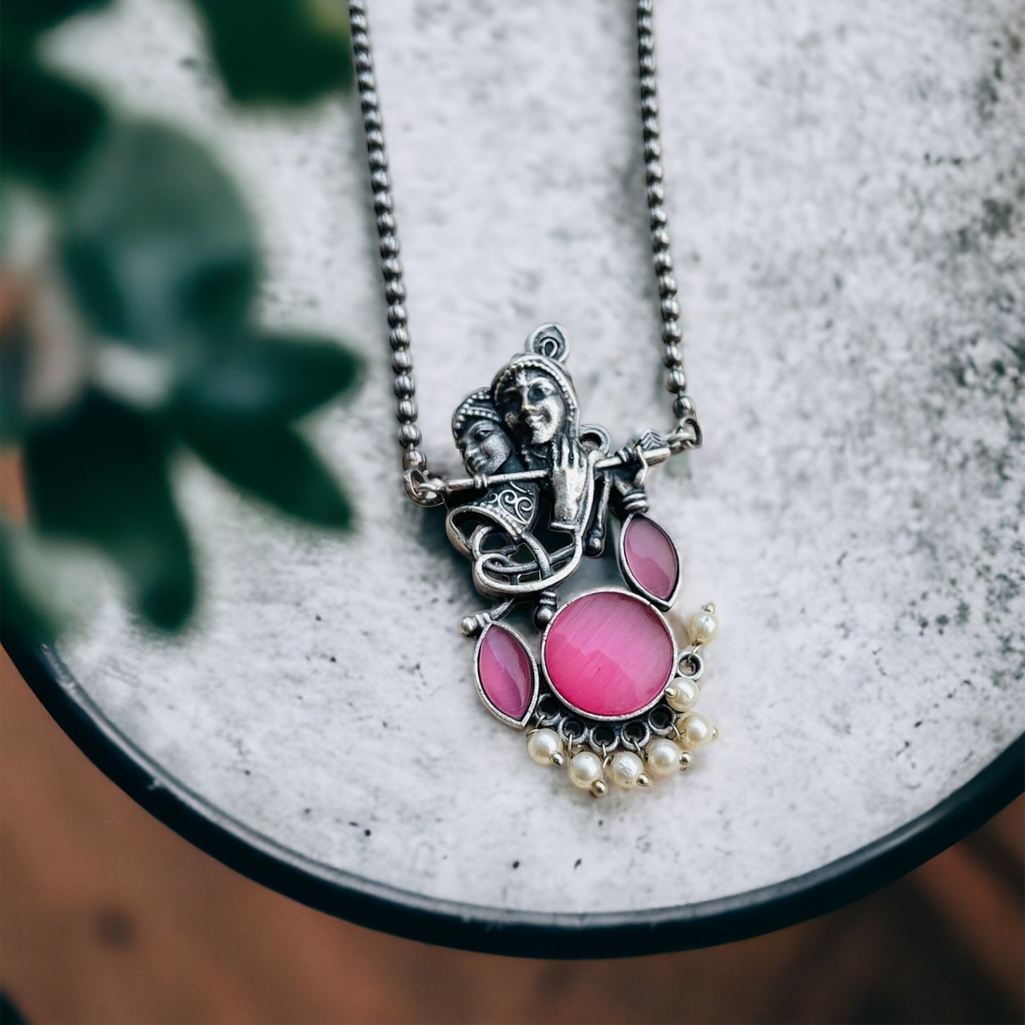 Radhe Krishna Pendant Necklace